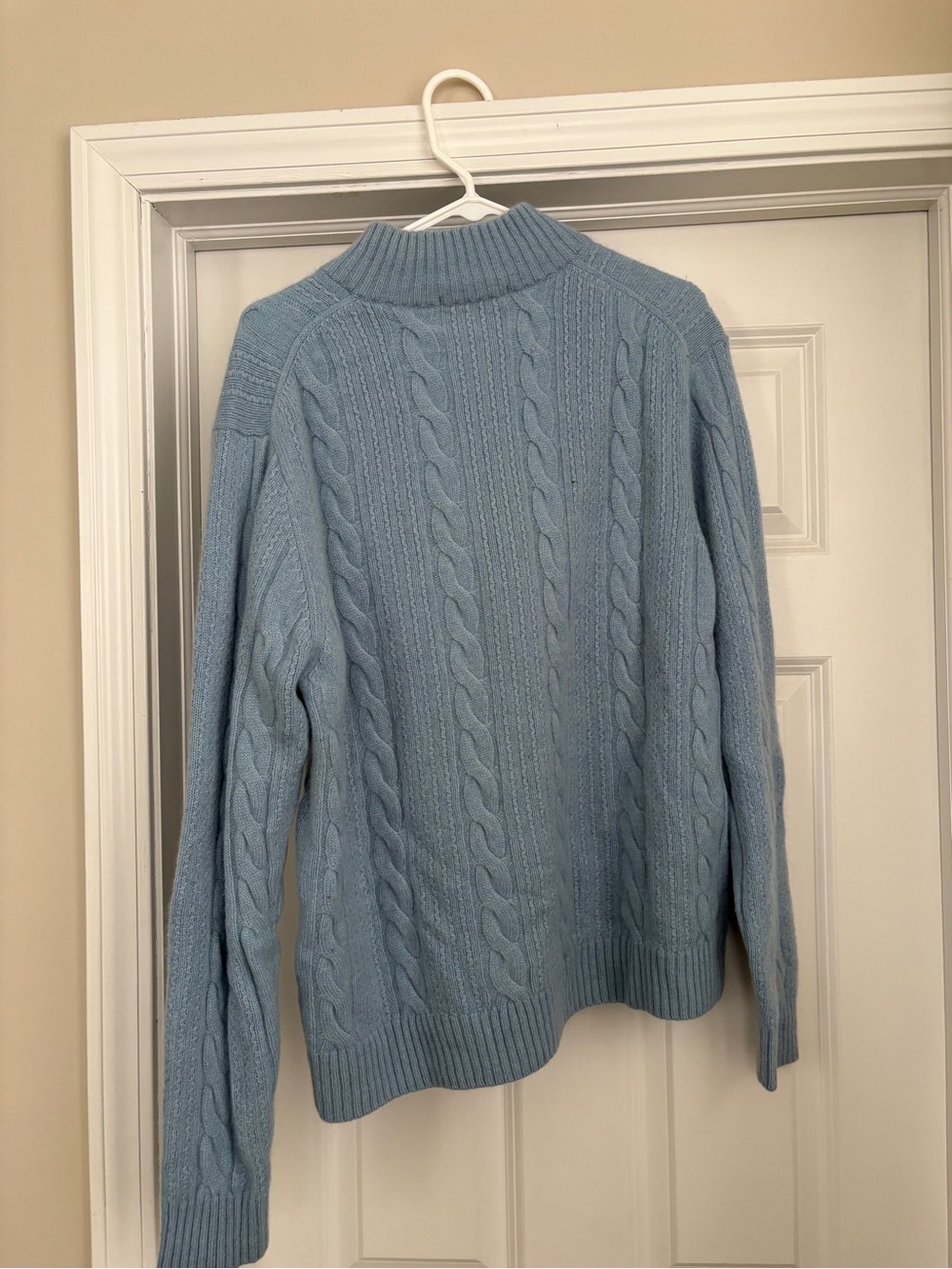 Raffi Cashmere Cableknit Quarter Zip Pullover Sweater Men’s Medium Cozycore Prep - Picture 5 of 7